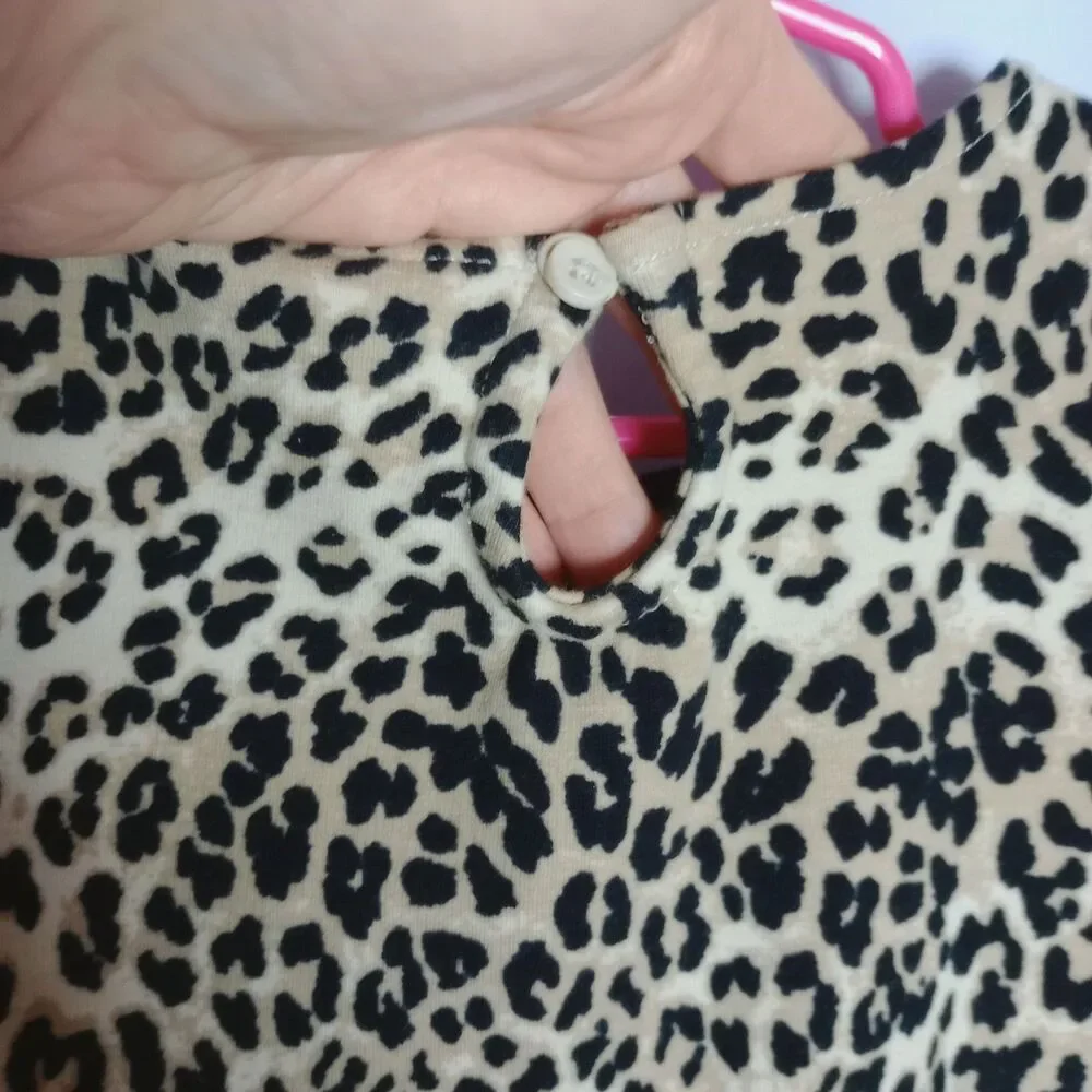 Gymboree Leopard Mini Dress Animal Print Short Cap Slve Stretch Toddler Girls 5
